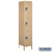 Salsbury 18" Wide Triple Tier Standard Metal Locker - 1 Wide - 6 Feet High - 18 Inches Deep - Tan - Unassembled - Sweatfully