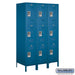 Salsbury 18" Wide Triple Tier Standard Metal Locker - 3 Wide - 6 Feet High - 21 Inches Deep - Blue - Unassembled - Sweatfully