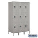 Salsbury 18" Wide Triple Tier Standard Metal Locker - 3 Wide - 6 Feet High - 21 Inches Deep - Gray - Assembled - Sweatfully