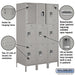 Salsbury 18" Wide Triple Tier Standard Metal Locker - 3 Wide - 6 Feet High - 21 Inches Deep - Gray - Unassembled - Sweatfully
