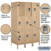 Salsbury 18" Wide Triple Tier Standard Metal Locker - 3 Wide - 6 Feet High - 21 Inches Deep - Tan - Assembled - Sweatfully