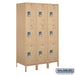 Salsbury 18" Wide Triple Tier Standard Metal Locker - 3 Wide - 6 Feet High - 21 Inches Deep - Tan - Unassembled - Sweatfully