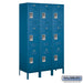 Salsbury 18" Wide Triple Tier Standard Metal Locker - 3 Wide - 6 Feet High - 18 Inches Deep - Blue - Unassembled - Sweatfully
