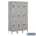 Salsbury 18" Wide Triple Tier Standard Metal Locker - 3 Wide - 6 Feet High - 18 Inches Deep - Gray - Unassembled - Sweatfully