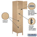 Salsbury 18" Wide Four Tier Standard Metal Locker - 1 Wide - 6 Feet High - 21 Inches Deep - Tan - Unassembled - Sweatfully