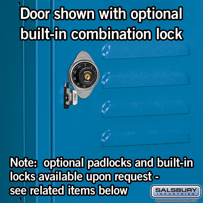 Salsbury 18" Wide Four Tier Standard Metal Locker - 3 Wide - 6 Feet High - 21 Inches Deep - Blue - Unassembled - Sweatfully