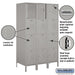 Salsbury 18" Wide Four Tier Standard Metal Locker - 3 Wide - 6 Feet High - 21 Inches Deep - Gray - Assembled - Sweatfully