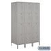 Salsbury 18" Wide Four Tier Standard Metal Locker - 3 Wide - 6 Feet High - 21 Inches Deep - Gray - Unassembled - Sweatfully