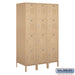 Salsbury 18" Wide Four Tier Standard Metal Locker - 3 Wide - 6 Feet High - 21 Inches Deep - Tan - Assembled - Sweatfully