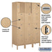 Salsbury 18" Wide Four Tier Standard Metal Locker - 3 Wide - 6 Feet High - 18 Inches Deep - Tan - Unassembled - Sweatfully