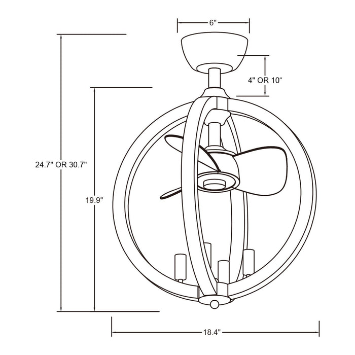 18" Cairns DC Motor Modern Downrod Mount Reversible Ceiling Fan with Lighting and Remote Control - Sweatfully