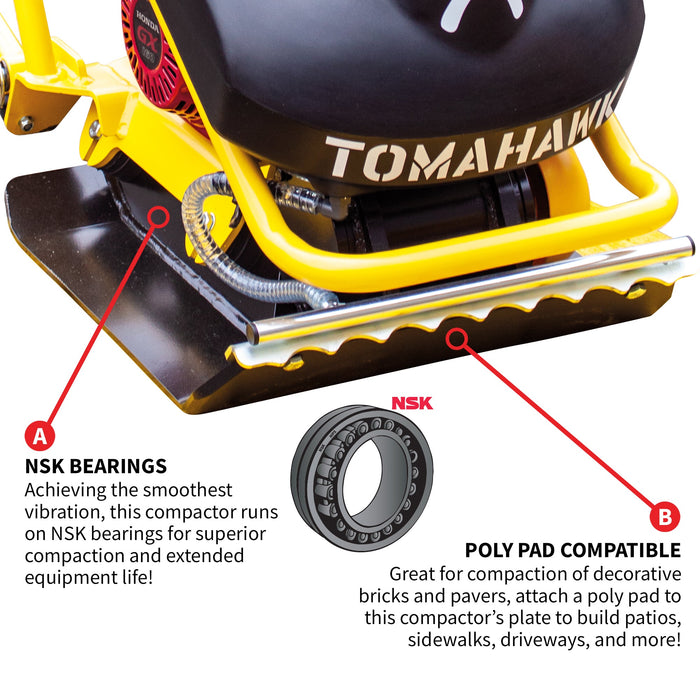 5.5 HP Honda Vibratory Plate Compactor for Asphalt Aggregate Soil Compaction - Sweatfully
