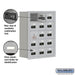 Salsbury Recessed Mounted Cell Phone Storage Locker with 15 A Doors (14 usable) in Aluminum -Resettable Combination Locks - Sweatfully