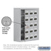 Salsbury Surface Mounted Cell Phone Storage Locker with 15 A Doors (14 usable) in Aluminum - Resettable Combination Locks - Sweatfully