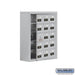 Salsbury Surface Mounted Cell Phone Storage Locker with 15 A Doors (14 usable) in Aluminum - Resettable Combination Locks - Sweatfully
