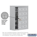 Salsbury Surface Mounted Cell Phone Storage Locker with 15 A Doors (14 usable) in Aluminum - Keyed Locks - Sweatfully