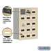Salsbury Recessed Mounted Cell Phone Storage Locker with 15 A Doors (14 usable) in Sandstone - Resettable Combination Locks - Sweatfully