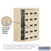 Salsbury Surface Mounted Cell Phone Storage Locker with 15 A Doors (14 usable) in Sandstone - Resettable Combination Locks - Sweatfully