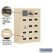 Salsbury Surface Mounted Cell Phone Storage Locker with 15 A Doors (14 usable) in Sandstone - Resettable Combination Locks - Sweatfully