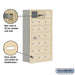 Salsbury Recessed Mounted Cell Phone Storage Locker with 21 A Doors (20 usable) in Sandstone - Keyed Locks - Sweatfully