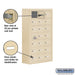 Salsbury Surface Mounted Cell Phone Storage Locker with 21 A Doors (20 usable) in Sandstone - Keyed Locks - Sweatfully