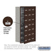 Salsbury Recessed Mounted Cell Phone Storage Locker with 21 A Doors (20 usable) in Bronze - Keyed Locks - Sweatfully