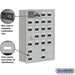 Salsbury Recessed Mounted Cell Phone Storage Locker with 20 A Doors (19 usable) 4 B Doors in Aluminum - Resettable Combination Locks - Sweatfully