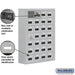 Salsbury Surface Mounted Cell Phone Storage Locker with 28 A Doors (27 usable) in Aluminum - Resettable Combination Locks - Sweatfully