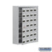 Salsbury Surface Mounted Cell Phone Storage Locker with 28 A Doors (27 usable) in Aluminum - Resettable Combination Locks - Sweatfully