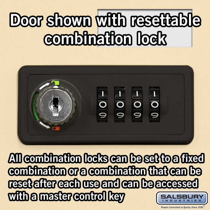 Salsbury Surface Mounted Cell Phone Storage Locker with 28 A Doors (27 usable) in Sandstone - Resettable Combination Locks - Sweatfully