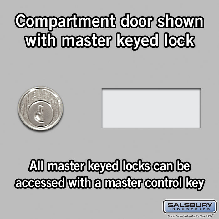 Salsbury Surface Mounted Cell Phone Storage Locker with 35 A Doors (34 usable) in Aluminum - Keyed Locks - Sweatfully