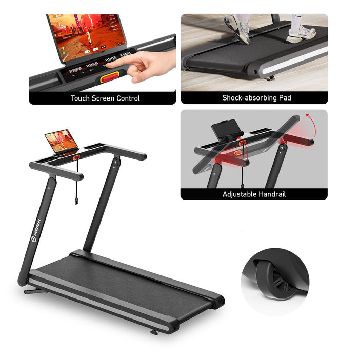 DeerRun X20 Treadmill with 15% Auto Incline Full Running Deck Treadmill | 400Lbs, 11.3Mph - Sweatfully