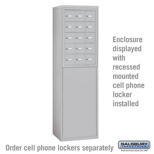 Salsbury Free-Standing Enclosure for #19158-15 - Recessed Mounted Cell Phone Lockers - Aluminum - Sweatfully