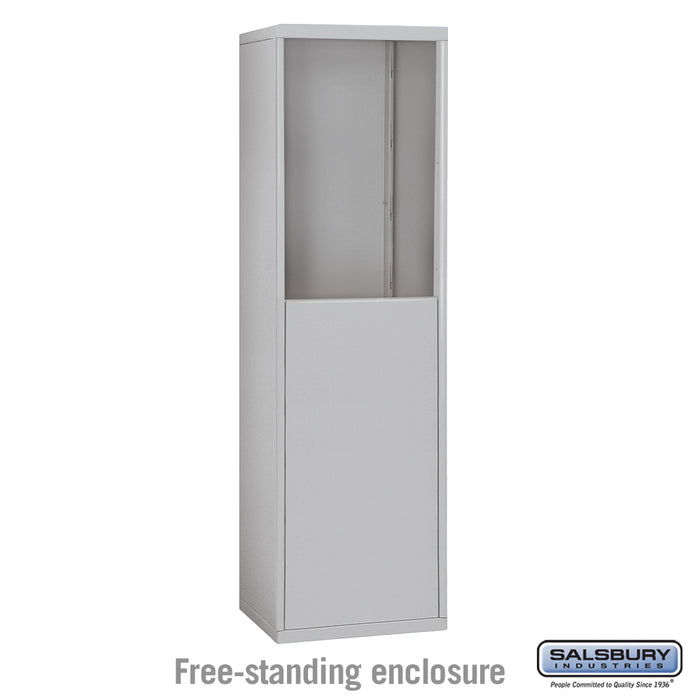 Salsbury Free-Standing Enclosure for #19158-15 - Recessed Mounted Cell Phone Lockers - Aluminum - Sweatfully