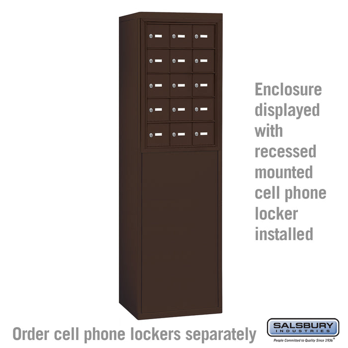 Salsbury Free-Standing Enclosure for #19158-15 - Recessed Mounted Cell Phone Lockers - Bronze - Sweatfully