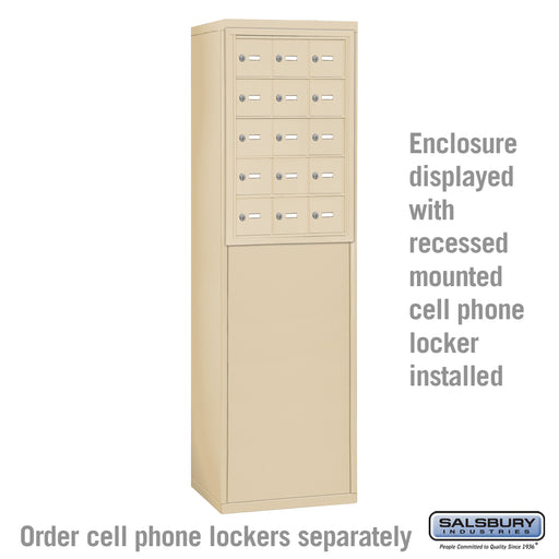 Salsbury Free-Standing Enclosure for #19158-15 - Recessed Mounted Cell Phone Lockers - Sandstone - Sweatfully