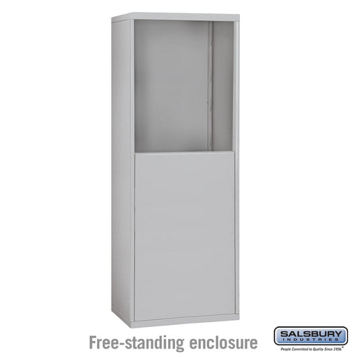 Salsbury Free-Standing Enclosure for #19158-16 and #19158-20 - Recessed Mounted Cell Phone Lockers - Aluminum - Sweatfully