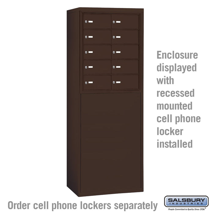 Salsbury Free-Standing Enclosure for #19158-16 and #19158-20 - Recessed Mounted Cell Phone Lockers - Bronze - Sweatfully