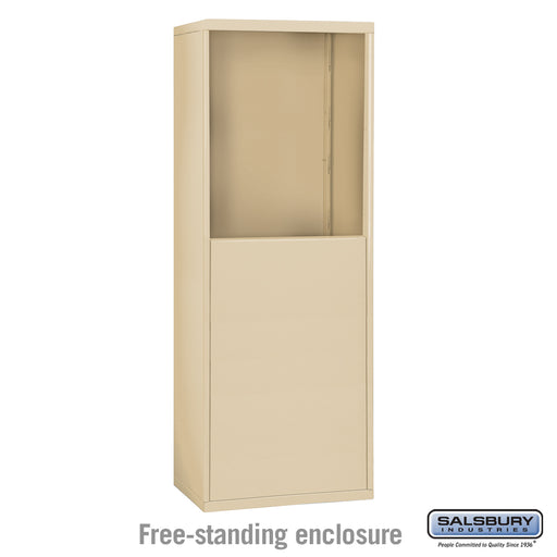 Salsbury Free-Standing Enclosure for #19158-16 and #19158-20 - Recessed Mounted Cell Phone Lockers - Sandstone - Sweatfully