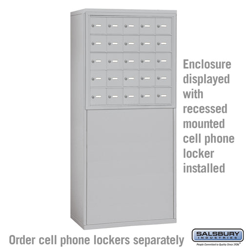 Salsbury Free-Standing Enclosure for #19158-25 - Recessed Mounted Cell Phone Lockers - Aluminum - Sweatfully