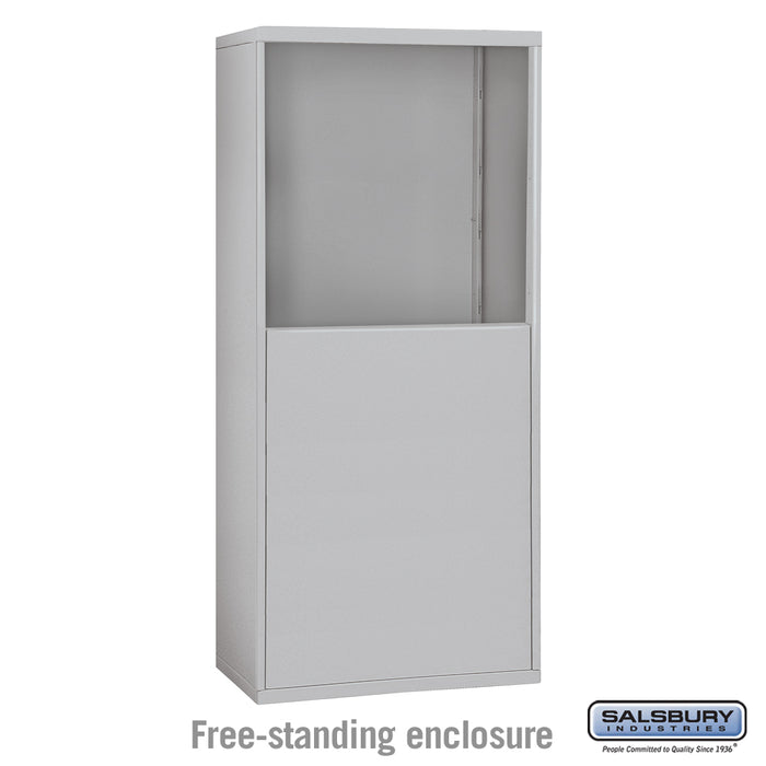 Salsbury Free-Standing Enclosure for #19158-25 - Recessed Mounted Cell Phone Lockers - Aluminum - Sweatfully