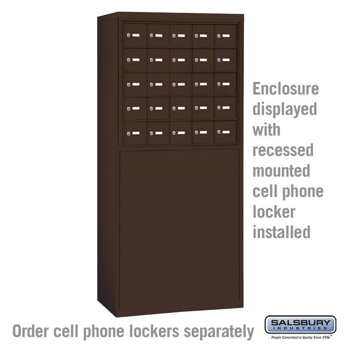Salsbury Free-Standing Enclosure for #19158-25 - Recessed Mounted Cell Phone Lockers - Bronze - Sweatfully