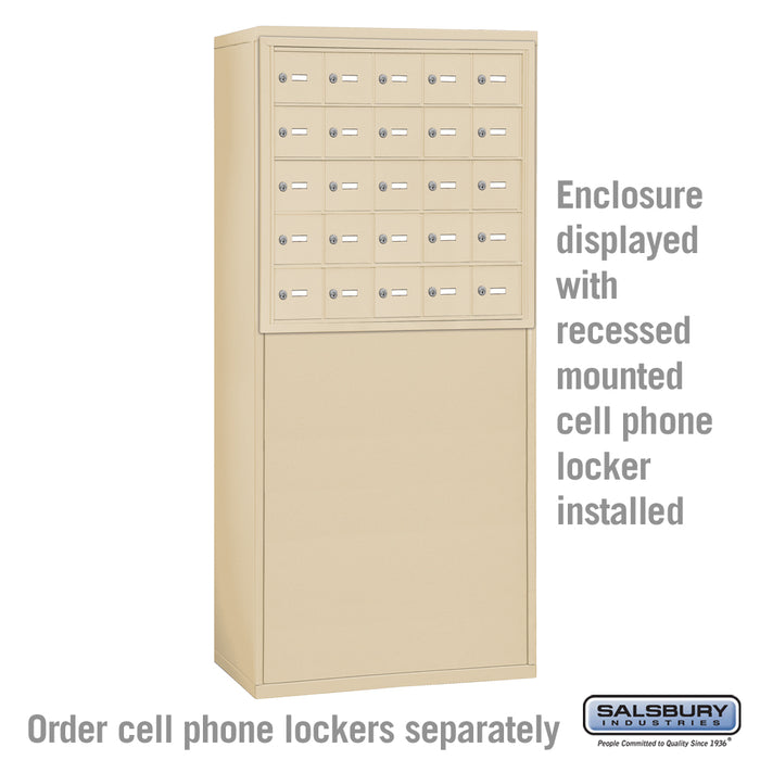 Salsbury Free-Standing Enclosure for #19158-25 - Recessed Mounted Cell Phone Lockers - Sandstone - Sweatfully