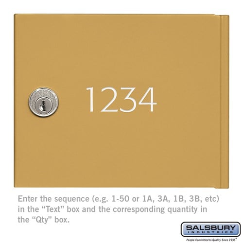 Salsbury Custom Door Engraving - Regular - for Gold Cell Phone Storage Locker Door - Sweatfully
