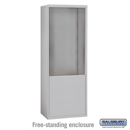 Salsbury Free-Standing Enclosure for #19178-24 and #19178-28 - Recessed Mounted Cell Phone Lockers - Aluminum - Sweatfully
