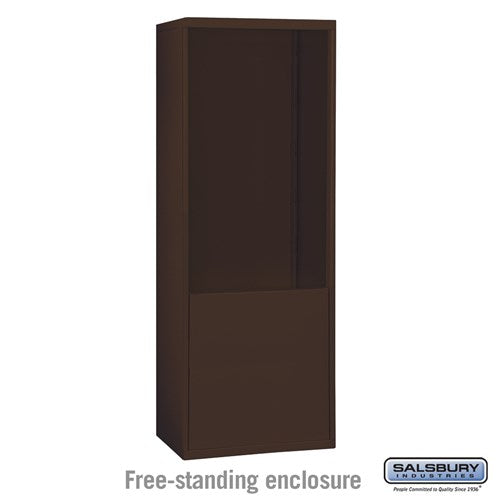 Salsbury Free-Standing Enclosure for #19178-24 and #19178-28 - Recessed Mounted Cell Phone Lockers - Bronze - Sweatfully