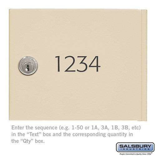 Salsbury Custom Door Engraving - Black Filled - for Sandstone Cell Phone Storage Locker Door - Sweatfully