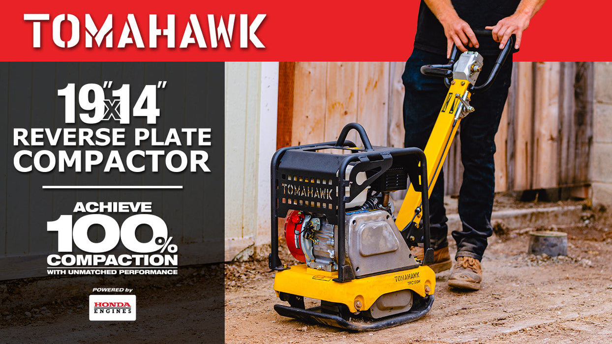 6.5 HP Honda Reverse Hydraulic Plate Compactor for Asphalt, Aggregate, Cohesive Soil Compaction - Sweatfully
