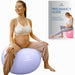 Pregnancy Ball for Maternity, Labor and Birth.  Includes Pregnancy Guide.  (Lilac) - Sweatfully