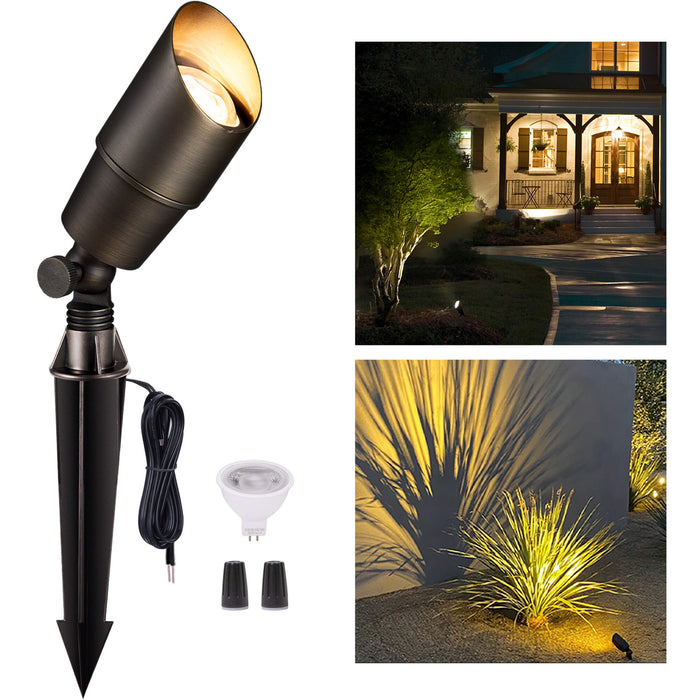 Gardenreet Small Solid Brass Landscape Spotlight - Bronze/Black/Copper (2101) - Sweatfully
